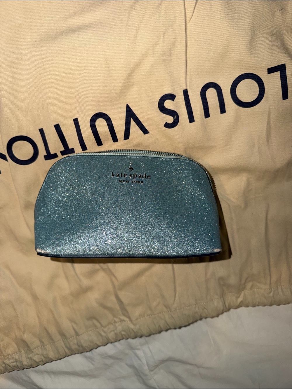 kate spade Sparkle Blue Cosmetic Pouch